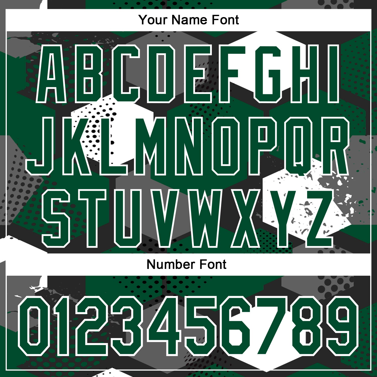 Custom Black Kelly Green-White Geometric Shape Bomber Full-Snap Varsity Letterman Hoodie Jacket