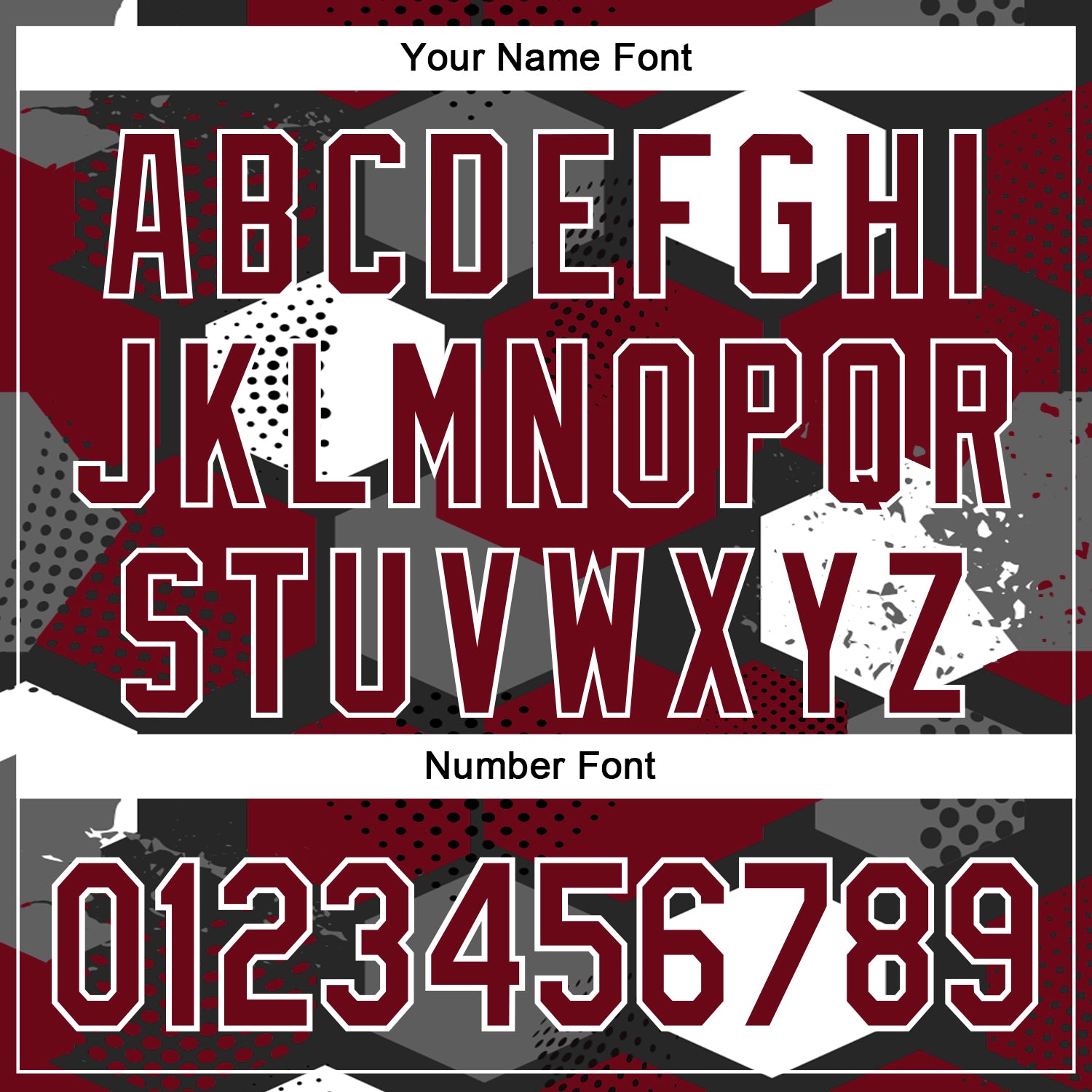 Custom Black Crimson-White Geometric Shape Bomber Full-Snap Varsity Letterman Hoodie Jacket