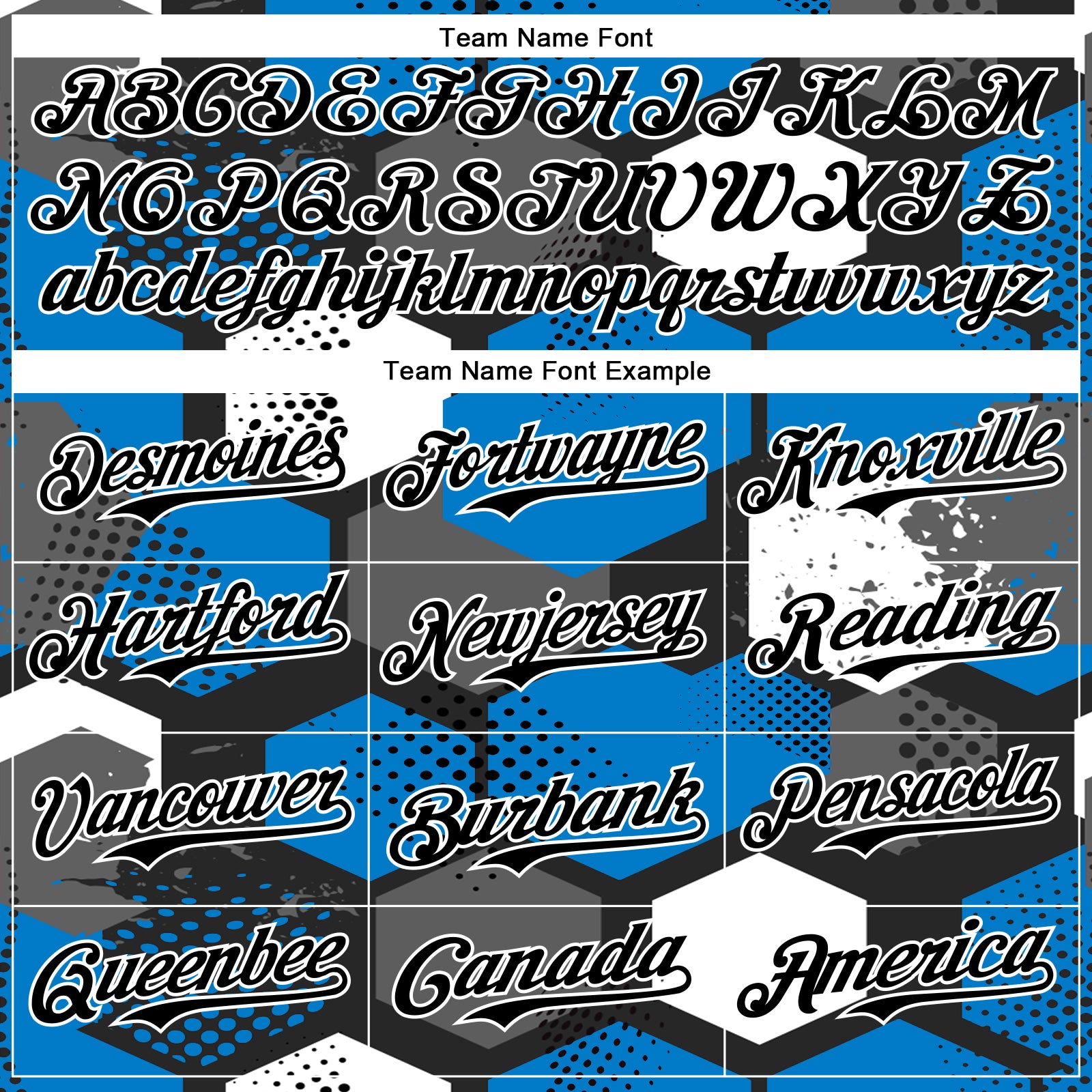 Custom Black Powder Blue-White Geometric Shape Bomber Full-Snap Varsity Letterman Hoodie Jacket