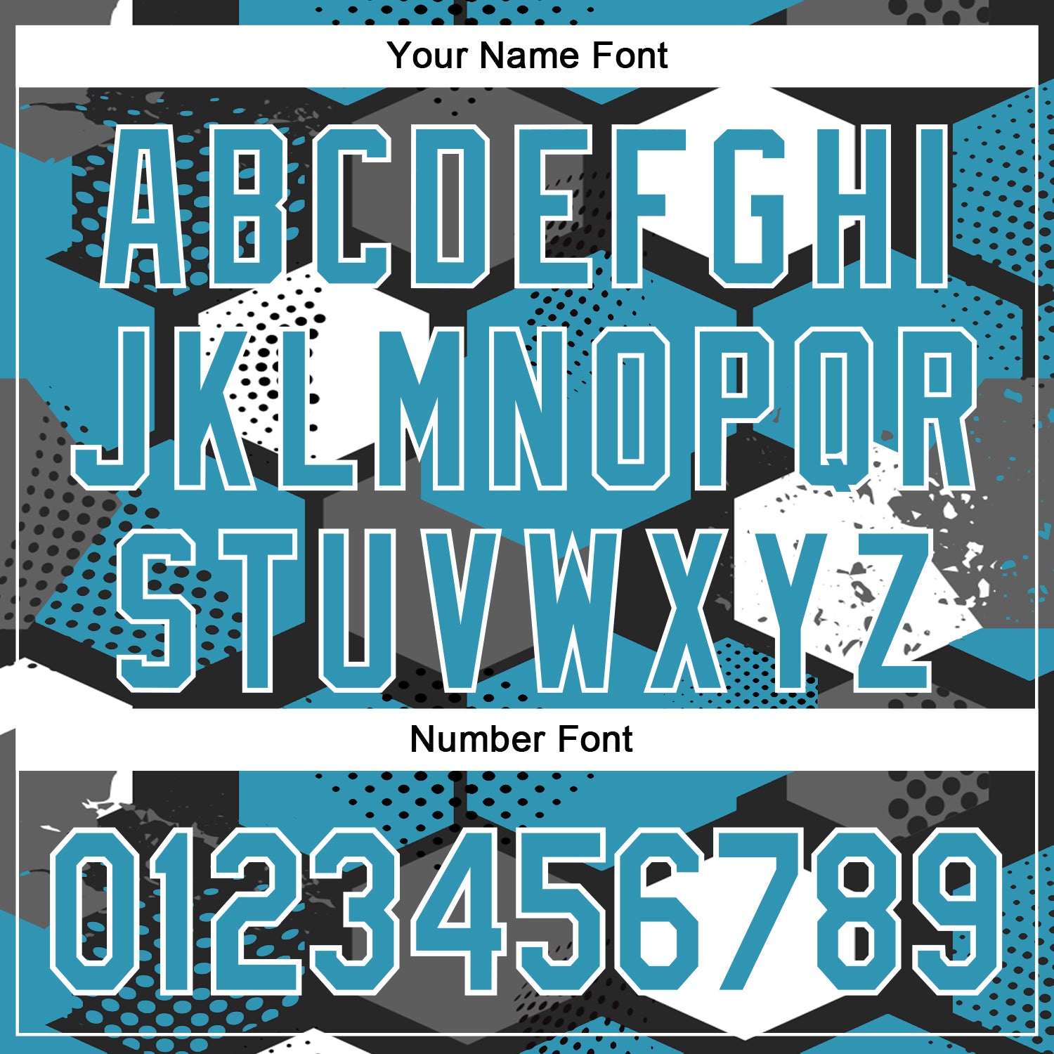 Custom Black Panther Blue-White Geometric Shape Bomber Full-Snap Varsity Letterman Hoodie Jacket