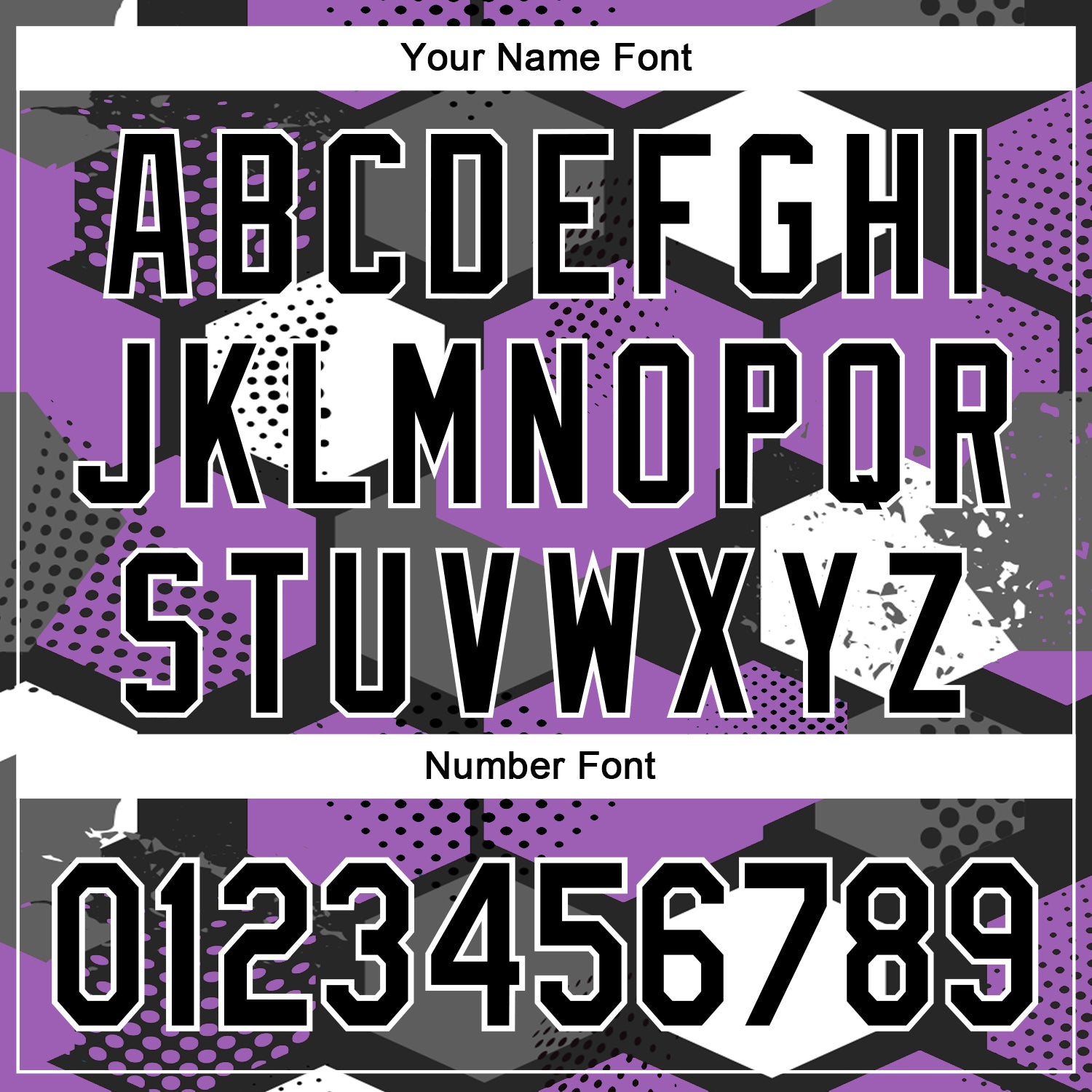 Custom Black Medium Purple-White Geometric Shape Bomber Full-Snap Varsity Letterman Hoodie Jacket