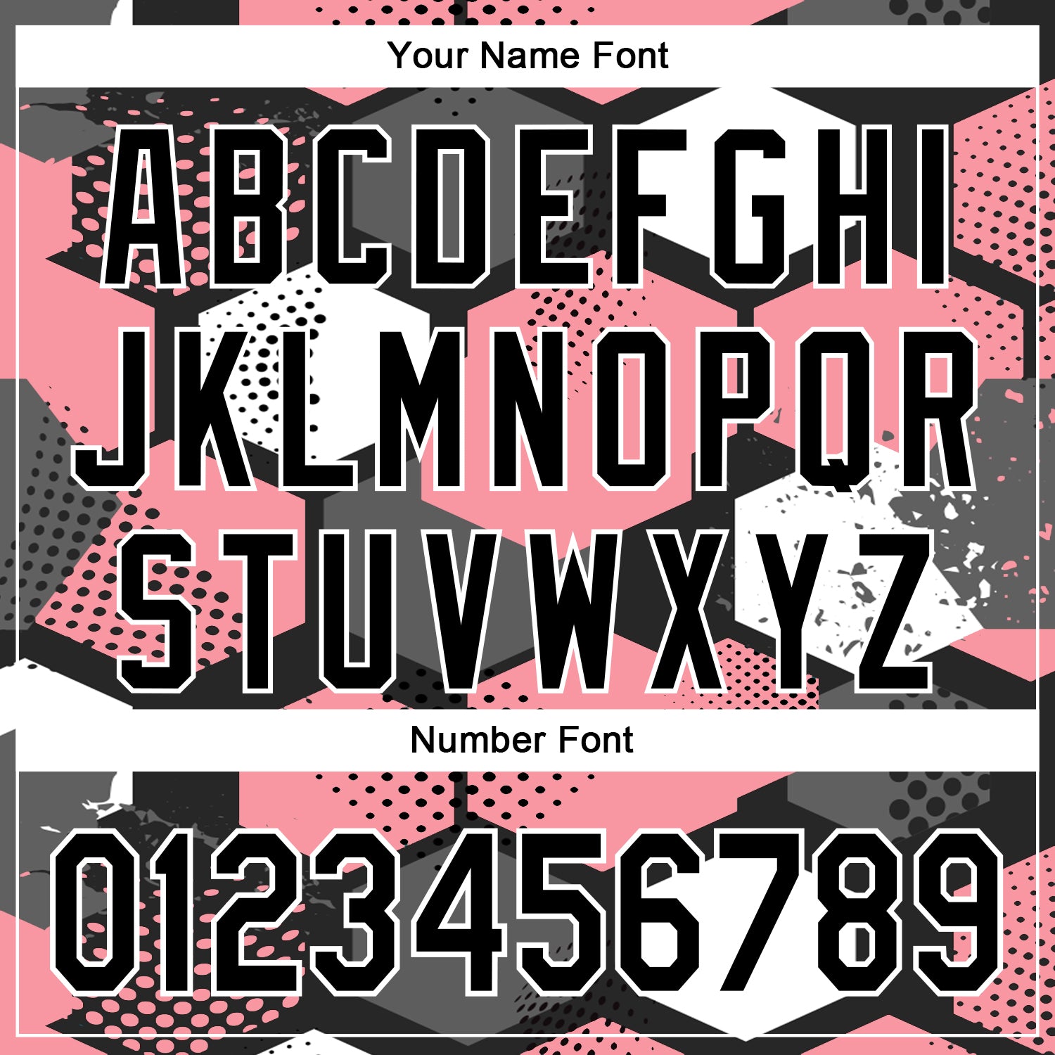 Custom Black Medium Pink-White Geometric Shape Bomber Full-Snap Varsity Letterman Hoodie Jacket