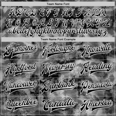 Custom Tie Dye Black-White Gothic Crosses Bomber Full-Snap Varsity Letterman Jacket