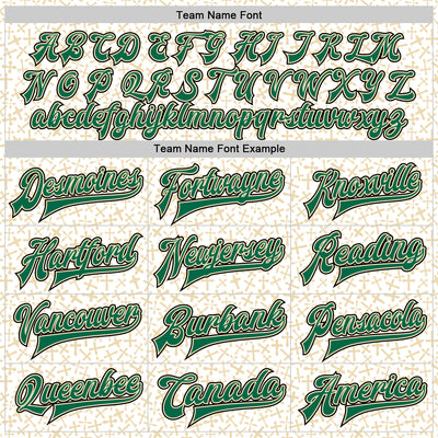 Custom White Kelly Green Cream-Black Crosses Bomber Full-Snap Varsity Letterman Jacket