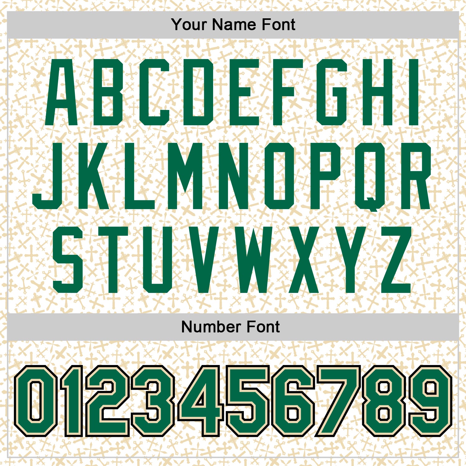 Custom White Kelly Green Cream-Black Crosses Bomber Full-Snap Varsity Letterman Jacket