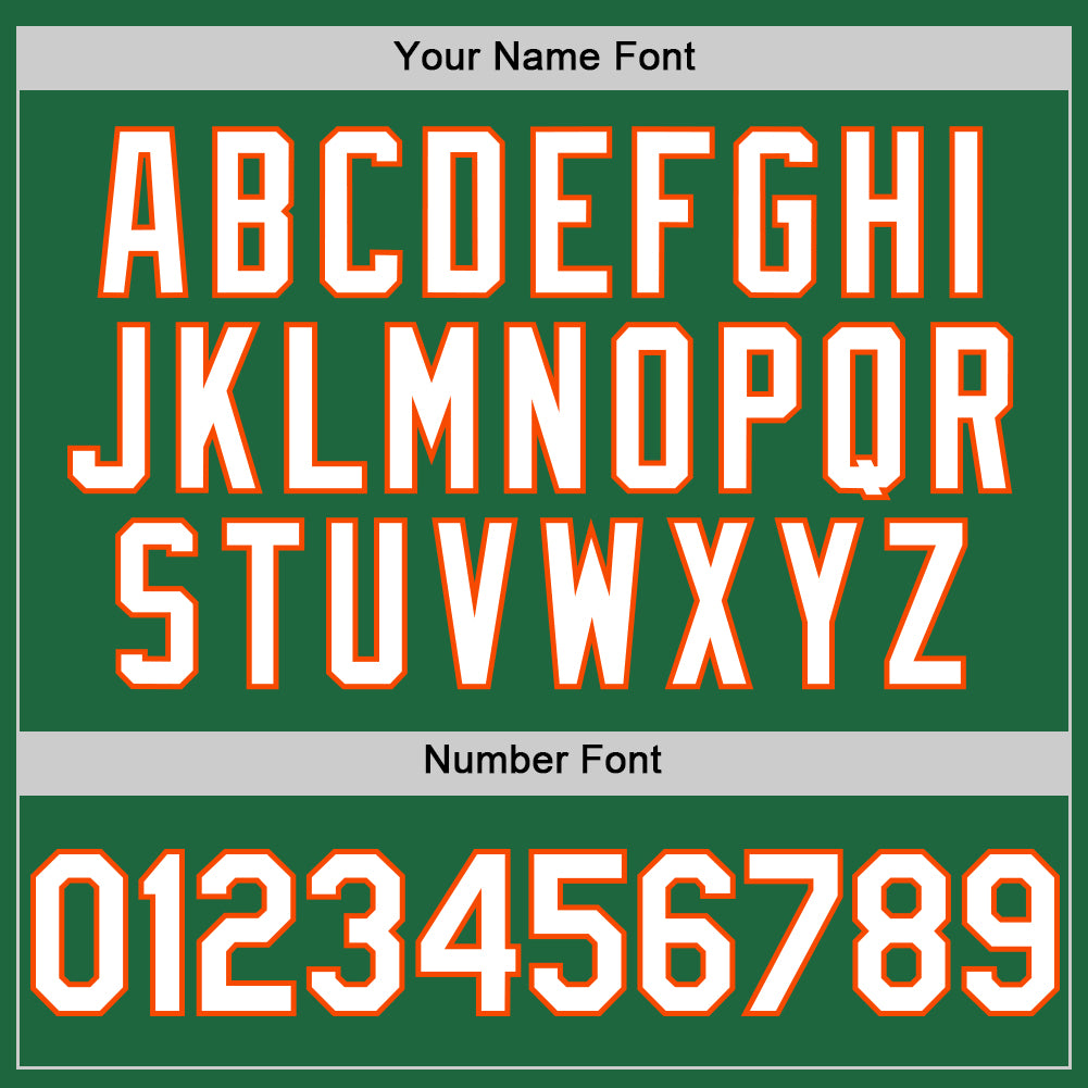 Custom Kelly Green White-Orange Mesh Authentic Throwback Baseball Jersey