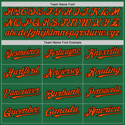 Custom Kelly Green Black-Orange Mesh Authentic Throwback Baseball Jersey