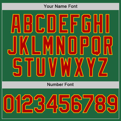 Custom Kelly Green Red-Gold Mesh Authentic Throwback Baseball Jersey