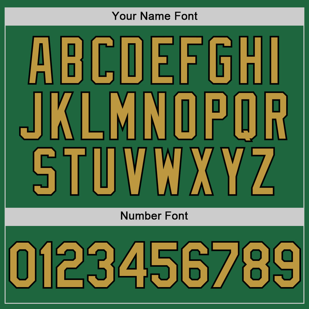 Custom Kelly Green Old Gold-Black Mesh Authentic Throwback Baseball Jersey