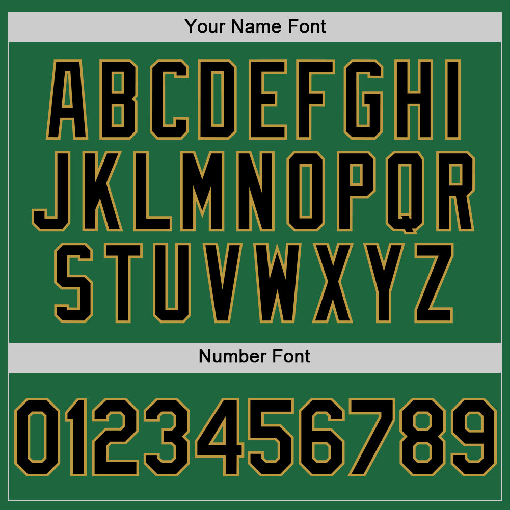 Custom Kelly Green Black-Old Gold Mesh Authentic Throwback Baseball Jersey