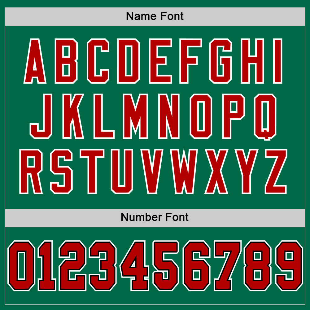 Custom Kelly Green Red-Black Mesh Authentic Throwback Football Jersey