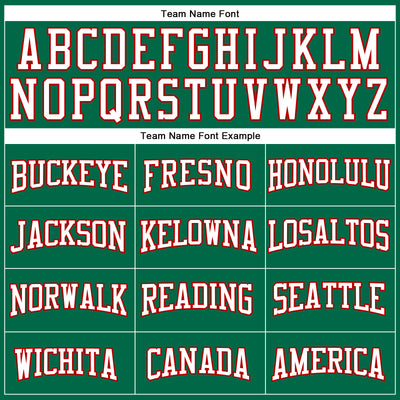 Custom Kelly Green White-Red Authentic Football Jersey