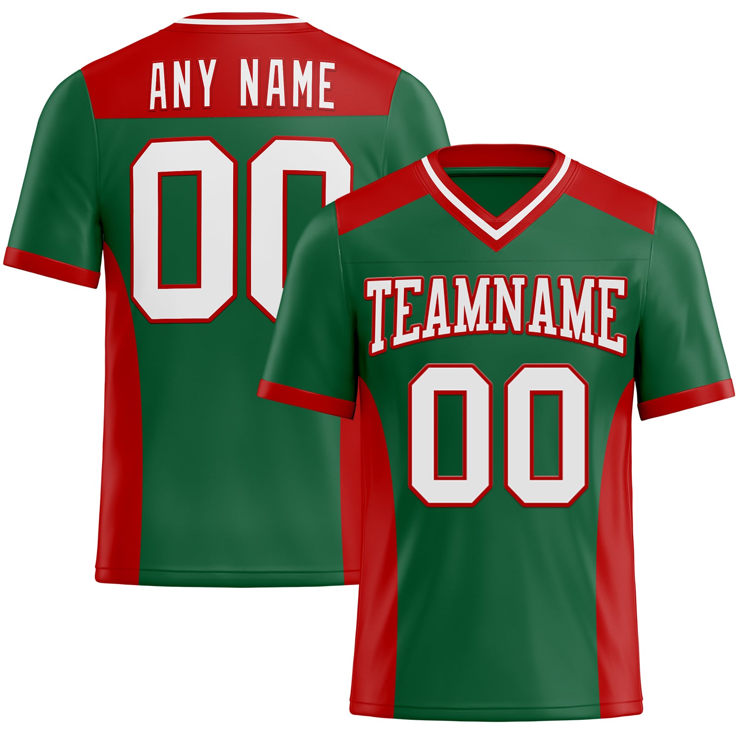 Custom Kelly Green White-Red Authentic Football Jersey