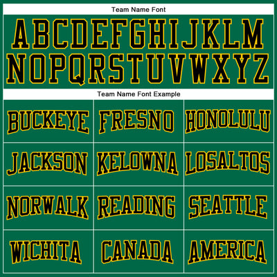 Custom Kelly Green Black-Yellow Authentic Football Jersey