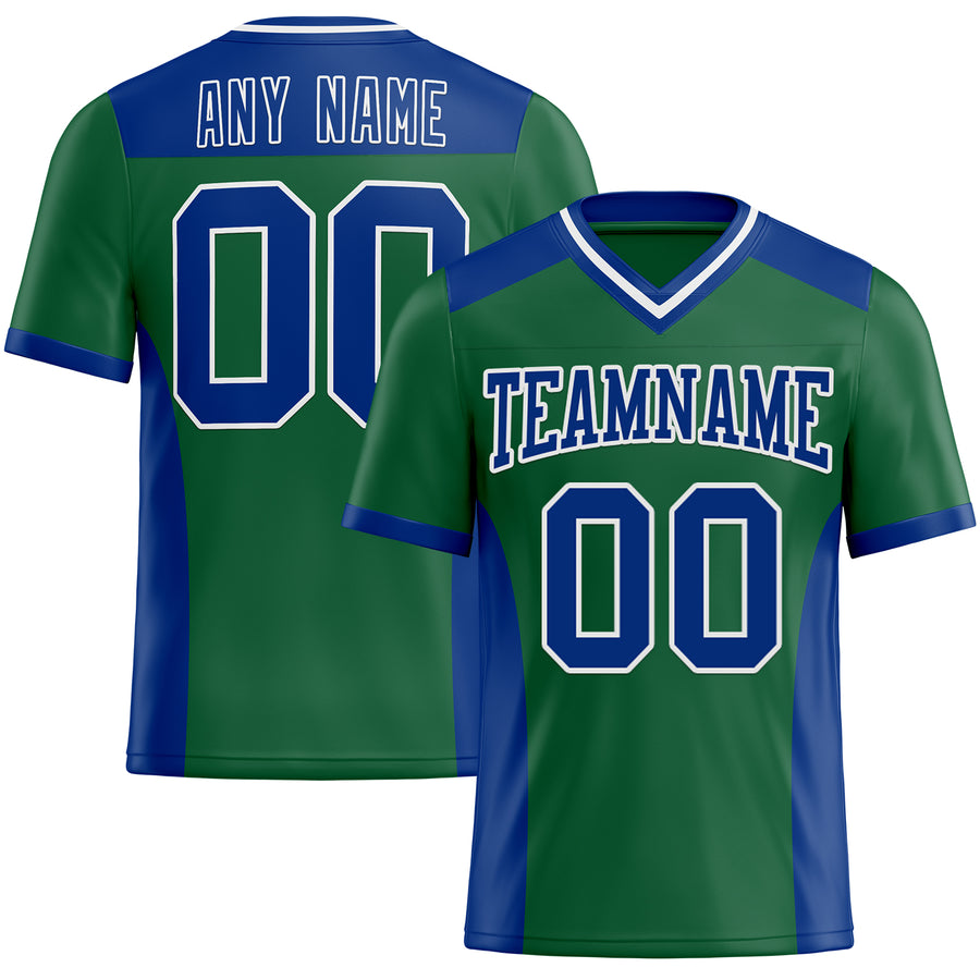 Custom Kelly Green Royal-White Authentic Football Jersey