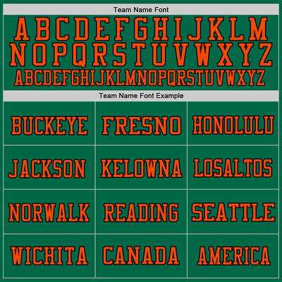 Custom Kelly Green Orange-Black Mesh Authentic Throwback Football Jersey