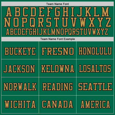 Custom Kelly Green Black-Old Gold Mesh Authentic Throwback Football Jersey