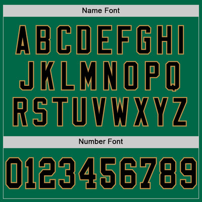 Custom Kelly Green Black-Old Gold Mesh Authentic Throwback Football Jersey