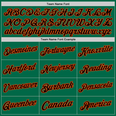 Custom Kelly Green Black-Orange Authentic Throwback Basketball Jersey