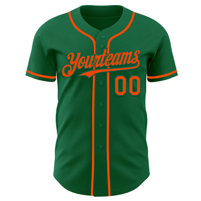 Custom Kelly Green Orange Authentic Baseball Jersey