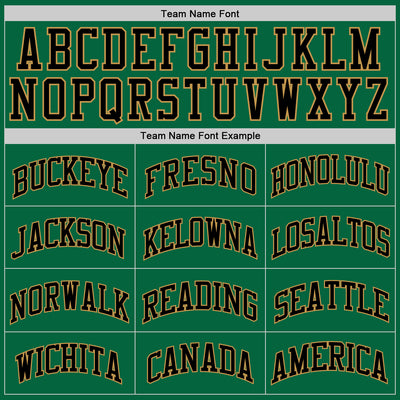 Custom Kelly Green White Pinstripe Old Gold-Black Authentic Baseball Jersey