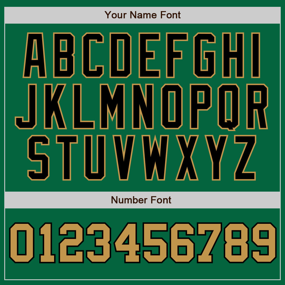 Custom Kelly Green White Pinstripe Old Gold-Black Authentic Baseball Jersey