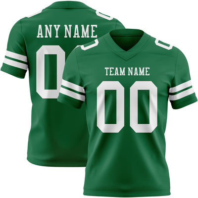 Custom Kelly Green White Authentic Football Jersey