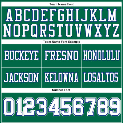Custom Kelly Green White-Royal Authentic Football Jersey