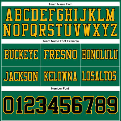 Custom Kelly Green Black-Gold Authentic Football Jersey