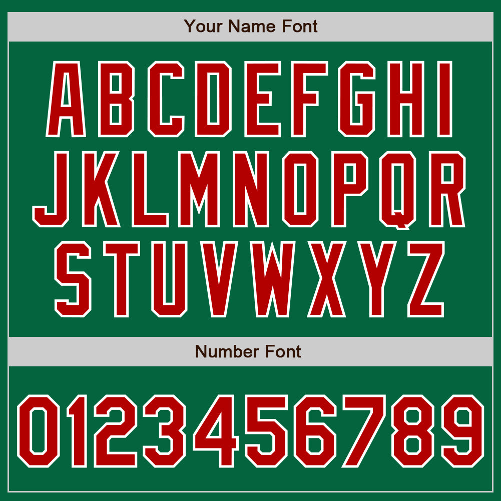 Custom Stitched Kelly Green Red-White Baseball Pullover Sweatshirt Hoodie