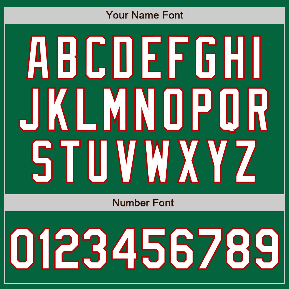 Custom Stitched Kelly Green White-Red Baseball Pullover Sweatshirt Hoodie