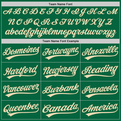 Custom Stitched Kelly Green Cream Baseball Pullover Sweatshirt Hoodie