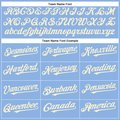 Custom Light Blue Cream Authentic Baseball Jersey