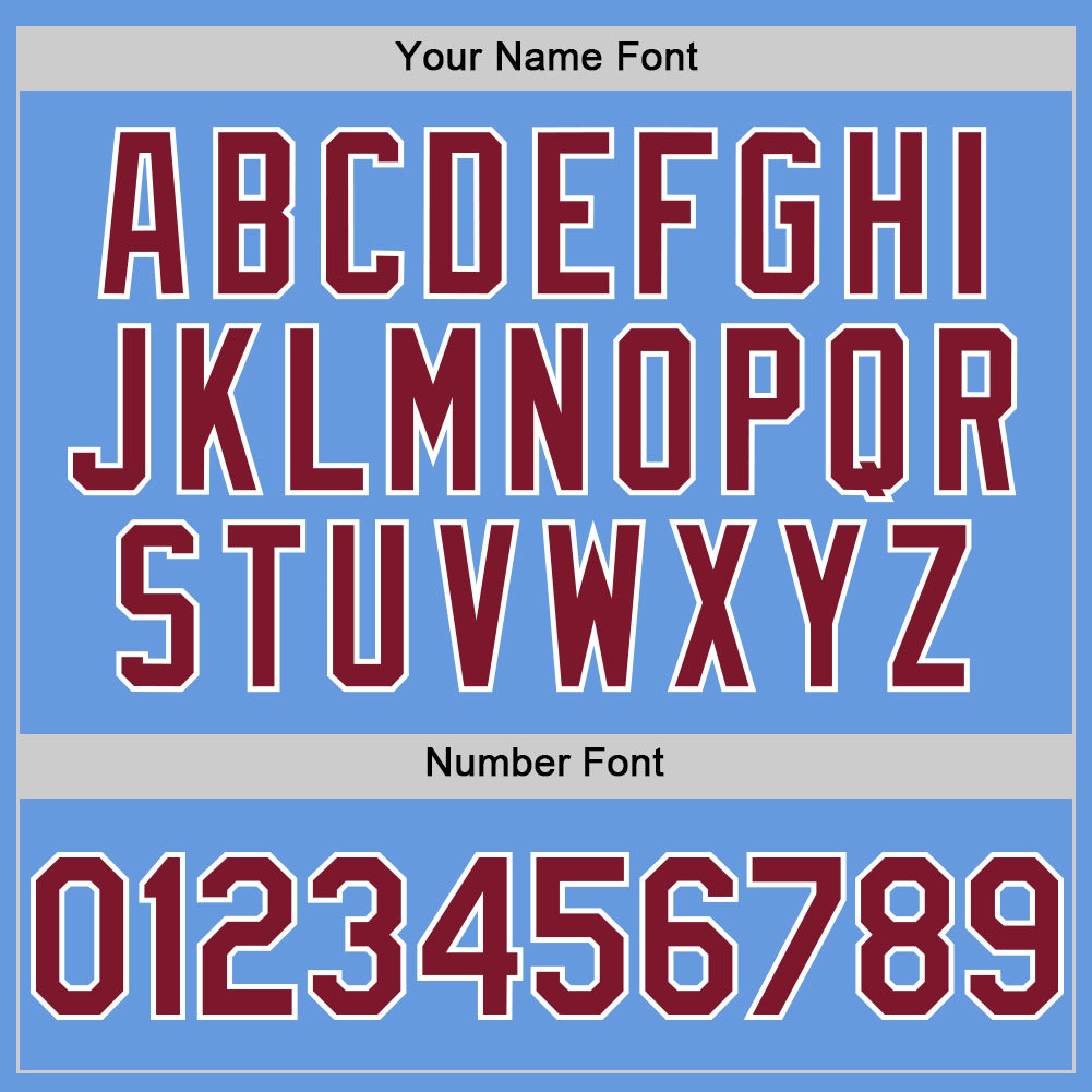 Custom Light Blue Crimson-White Mesh Authentic Throwback Baseball Jersey