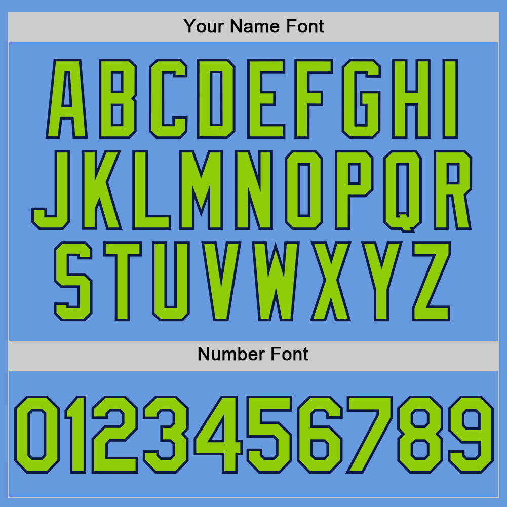 Custom Light Blue Neon Green-Navy Mesh Authentic Throwback Baseball Jersey