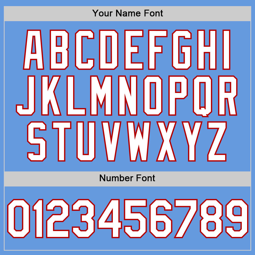 Custom Light Blue White-Red Mesh Authentic Throwback Baseball Jersey