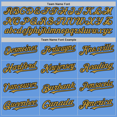 Custom Light Blue Black-Old Gold Mesh Authentic Throwback Baseball Jersey