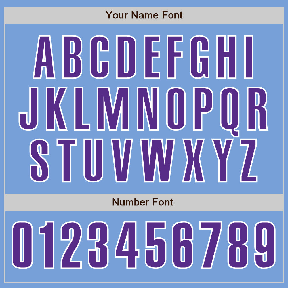 Custom Light Blue Purple-White Authentic Baseball Jersey