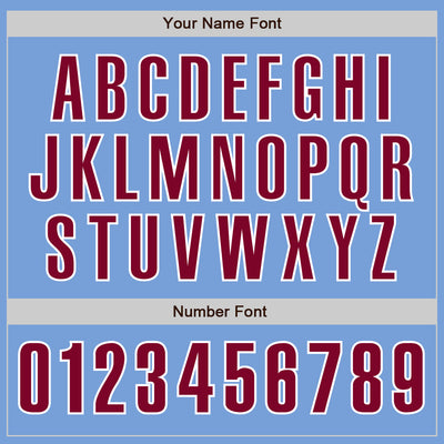 Custom Light Blue Maroon-White Authentic Baseball Jersey