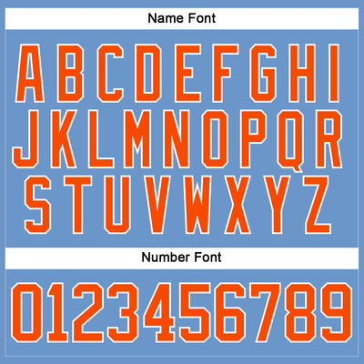 Custom Light Blue Orange-White Hockey Jersey