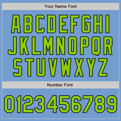 Custom Light Blue Neon Green-Black Authentic Baseball Jersey