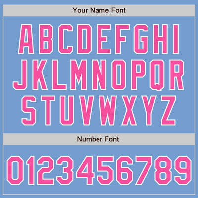 Custom Light Blue Pink-White Authentic Baseball Jersey