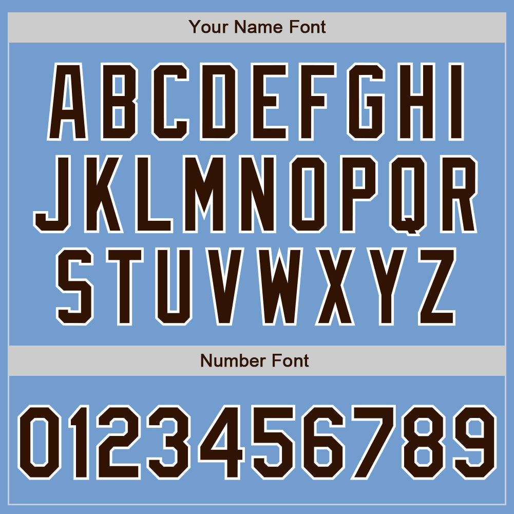 Custom Light Blue Brown-White Authentic Baseball Jersey