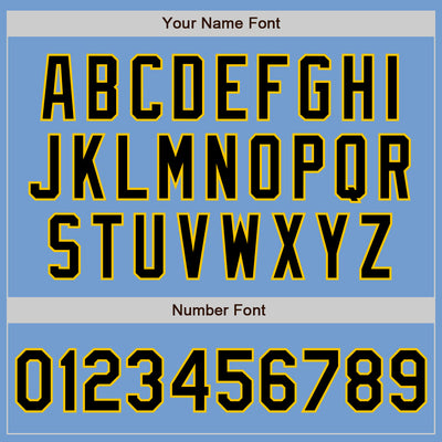 Custom Light Blue Black-Yellow Authentic Baseball Jersey