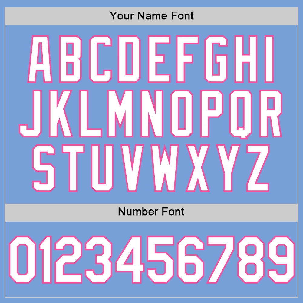 Custom Light Blue White-Pink Authentic Throwback Basketball Jersey