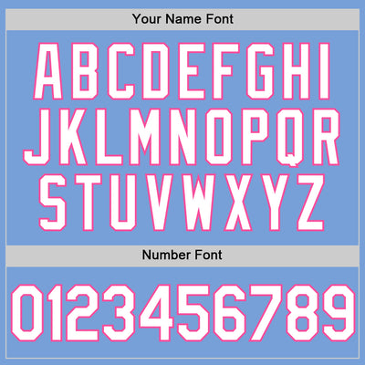 Custom Light Blue White-Pink Authentic Throwback Basketball Jersey