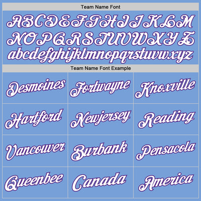 Custom Light Blue White-Purple Authentic Throwback Basketball Jersey