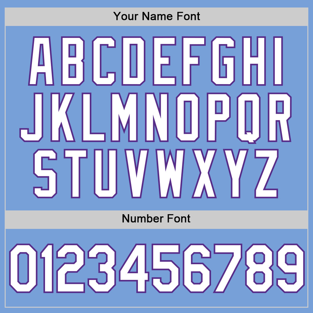 Custom Light Blue White-Purple Authentic Throwback Basketball Jersey