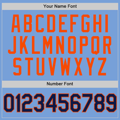 Custom Light Blue Navy-Orange Authentic Throwback Basketball Jersey