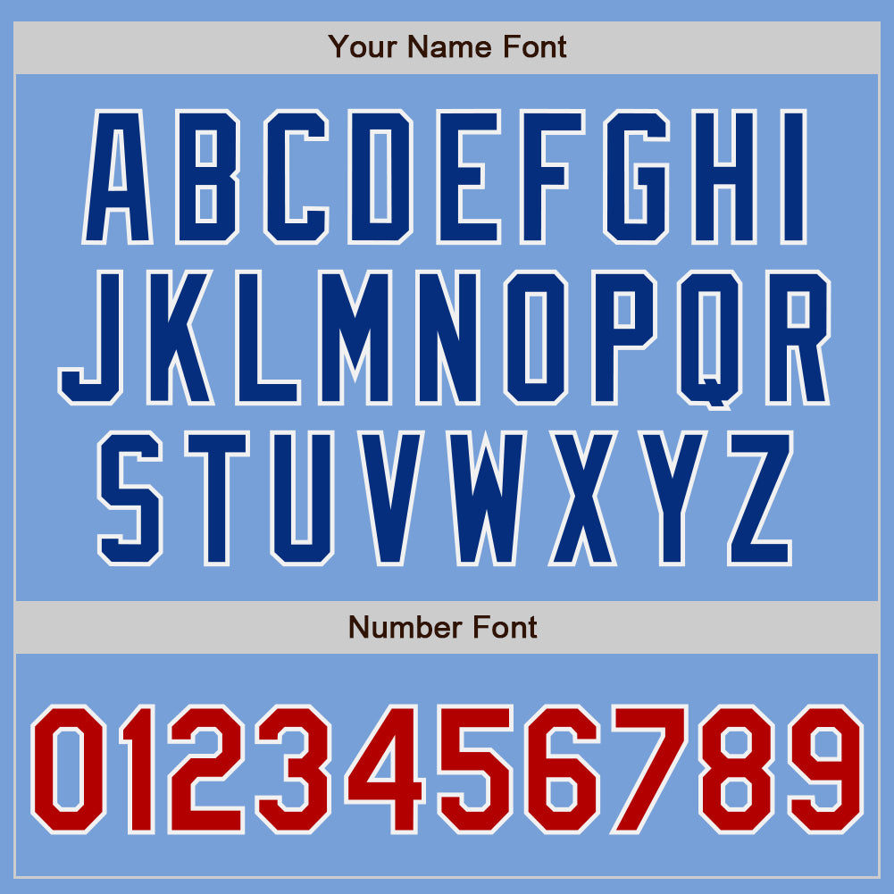 Custom Light Blue Red White-Royal Authentic Baseball Jersey